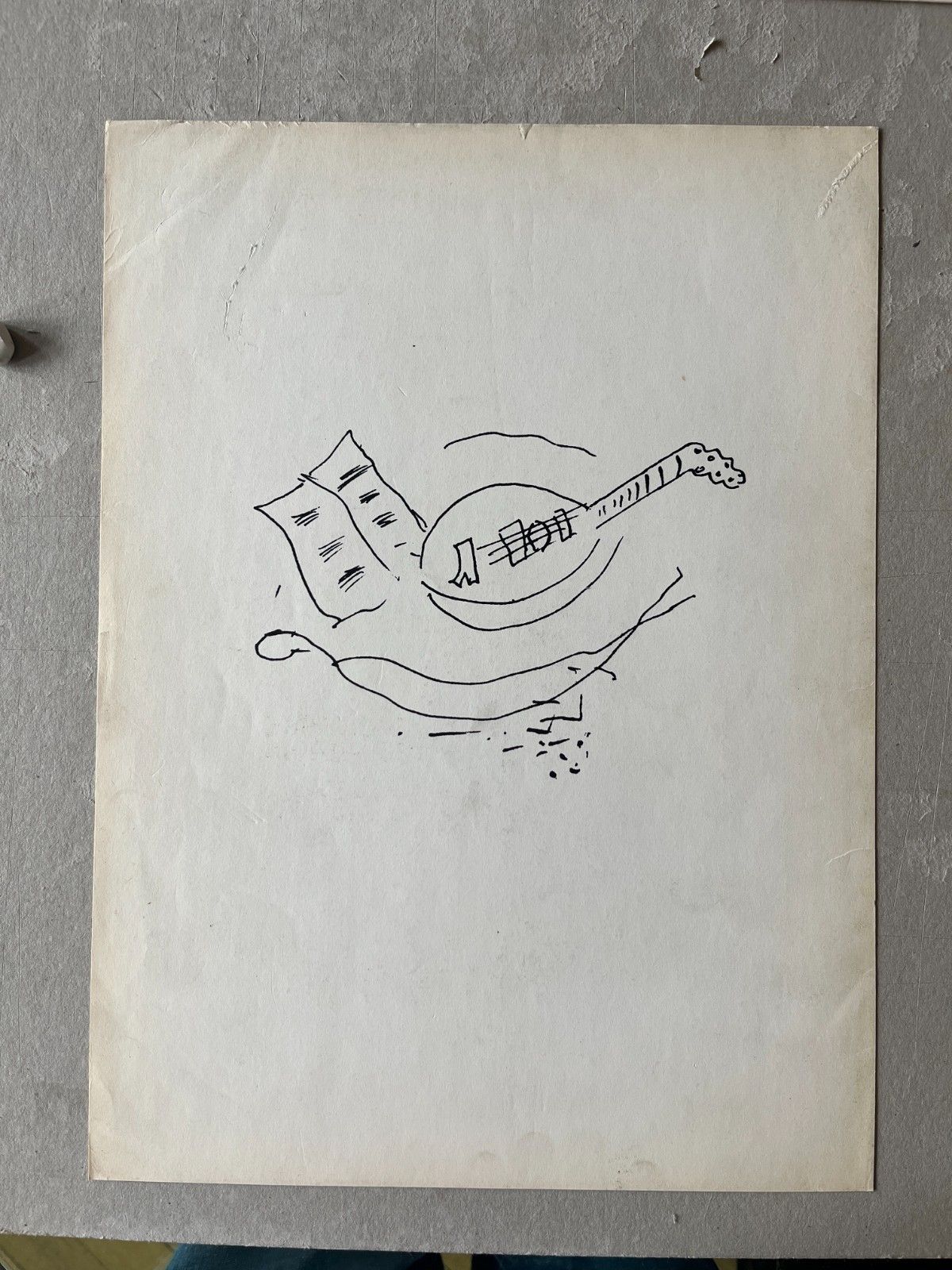 Georges Braque Lithografie Derrière le Miroir 1967 38x28cm Gitaar
