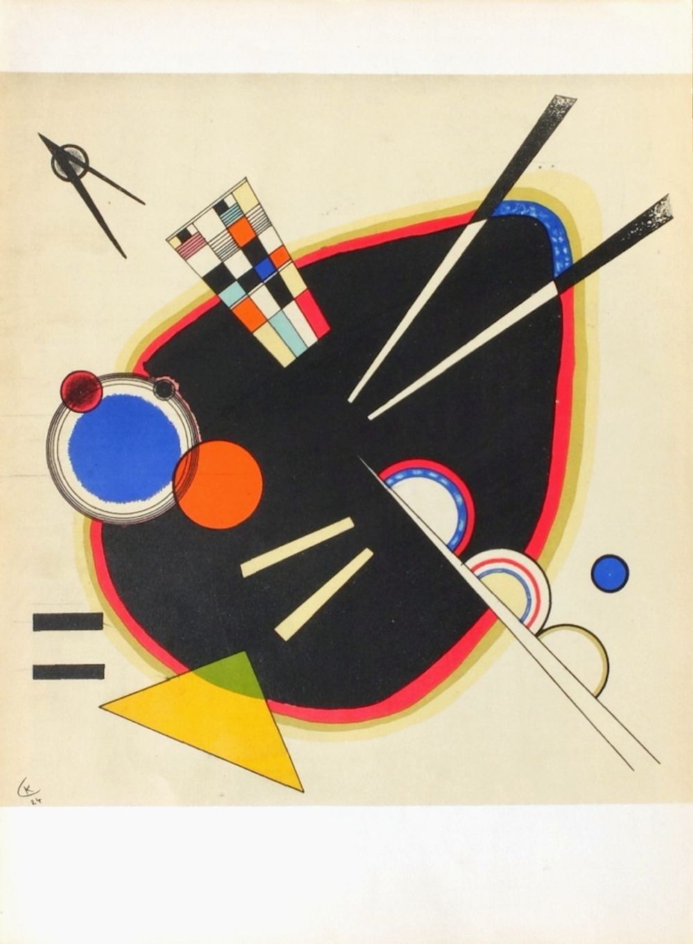 Kandinsky Lithograph Signed Board Behind The Mirror 1953 Mourlot