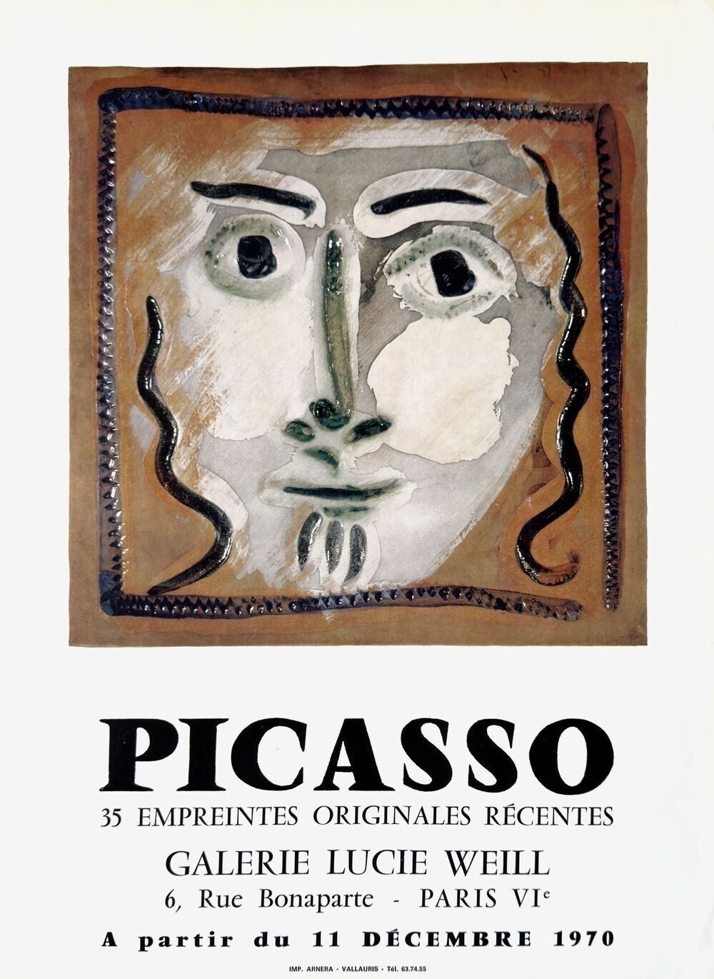 Pablo Picasso Poster Posters Expo 1970 Galerie Lucie Weill