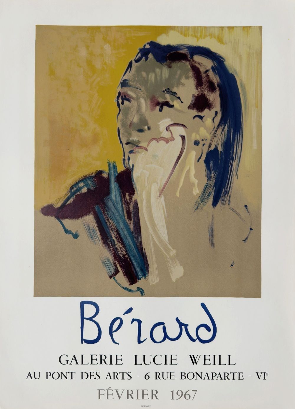 Christian Berard Vintage Lithograph Poster Galerie Lucie Weill 1967