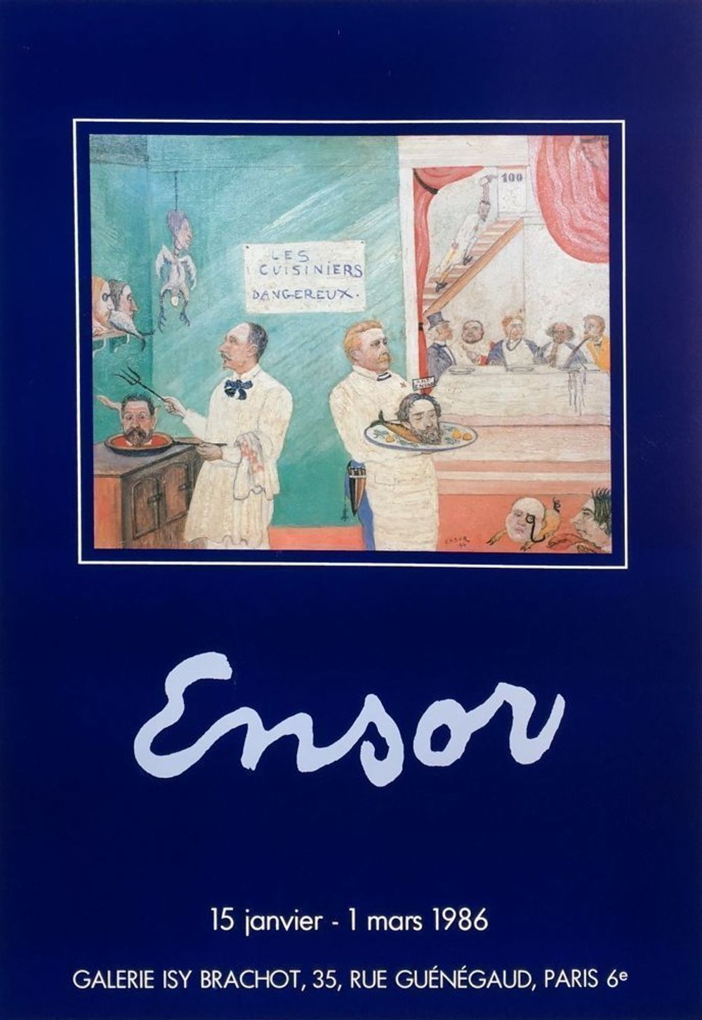 James Ensor Poster Poster Vintage Expo 1986 Isy Brachot Paris