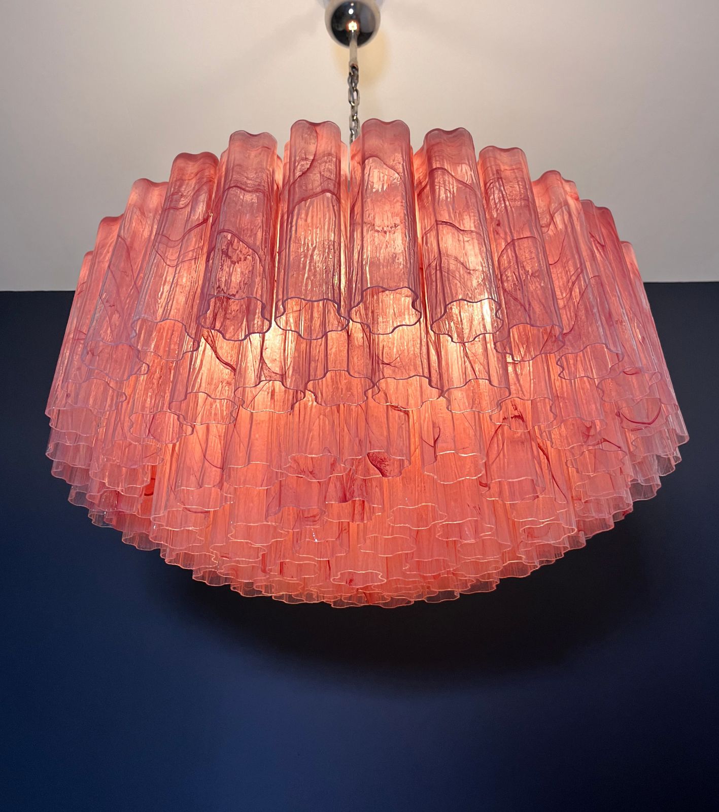 photo buy Large Murano Glass Chandelier  101 Pink Alabaster Glass Tube