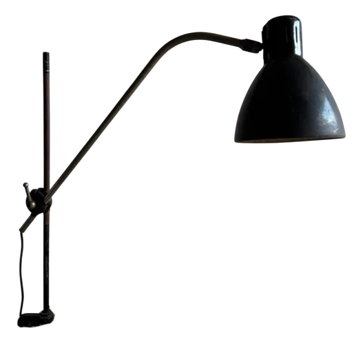 Vintage Industrial Black Screw On Lamp, 1950s