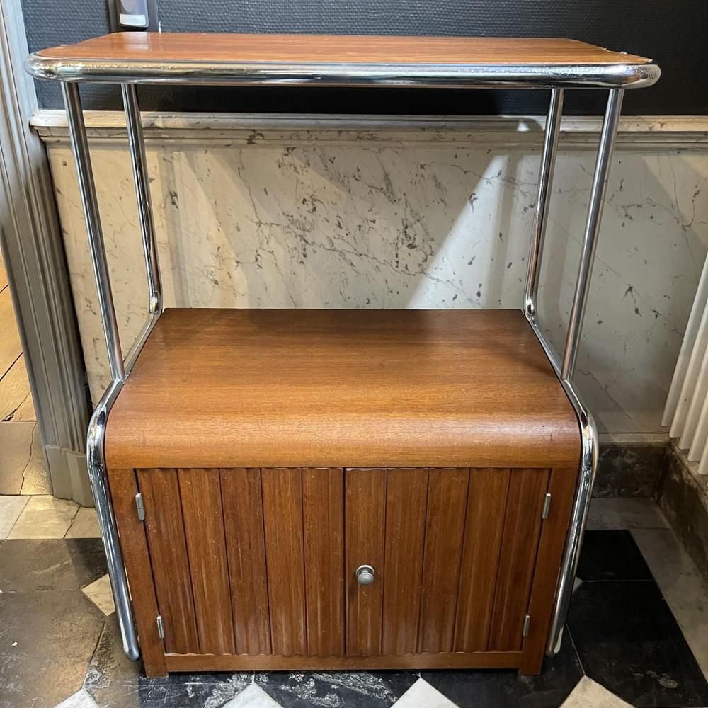 Modernist Art Deco Bauhaus Tubular Steel & Wood Sideboard, 1930 photo furniture