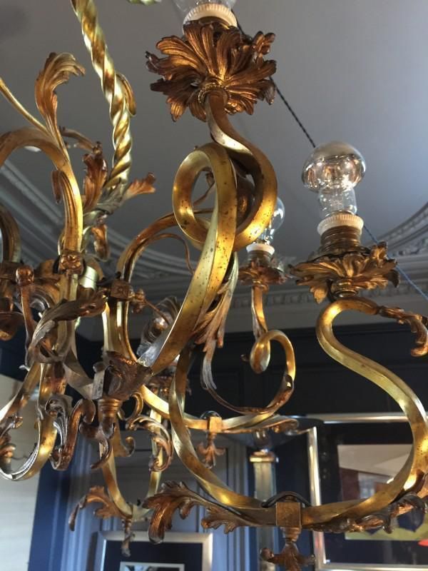 Louis XV Bronzen Kroonluchter, Jaren 1870 photo 1494.0