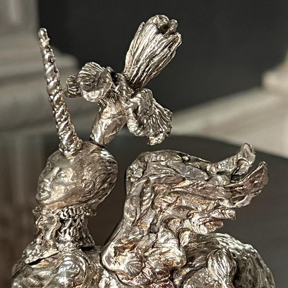 Unicorn Sphynx Sculpture & Paper Press By Christian Lacroix For Christofle, 1998 photo Art