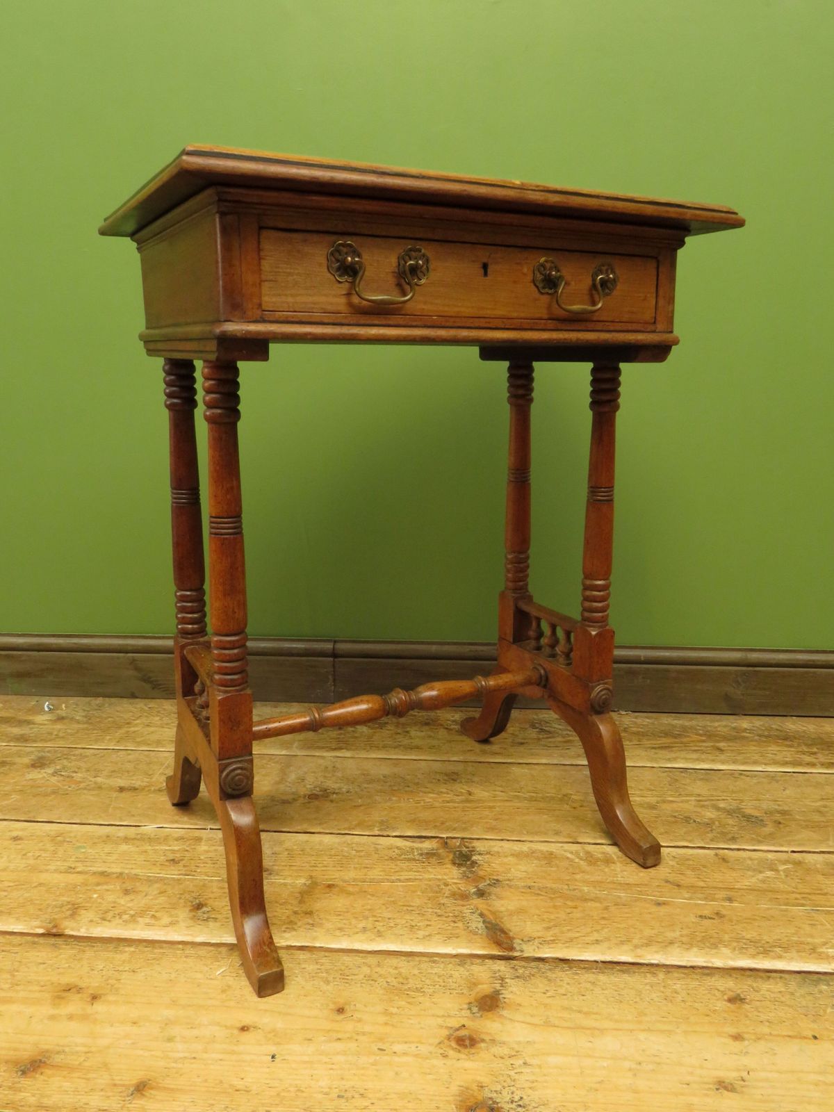photo vinterior Trinity House Style Work Table With Inlaid Ship & Signature H.Larsen, 1911