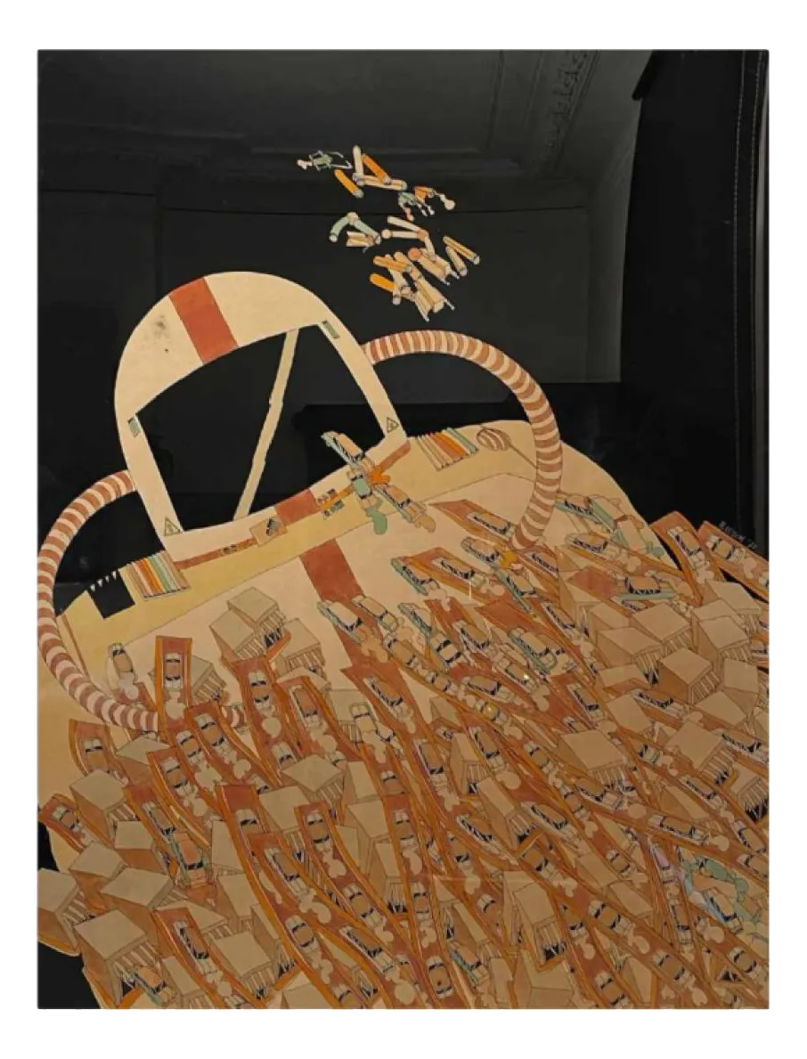Fernand Flausch, Pop Art Composition, Mixed Media On Paper, 1973