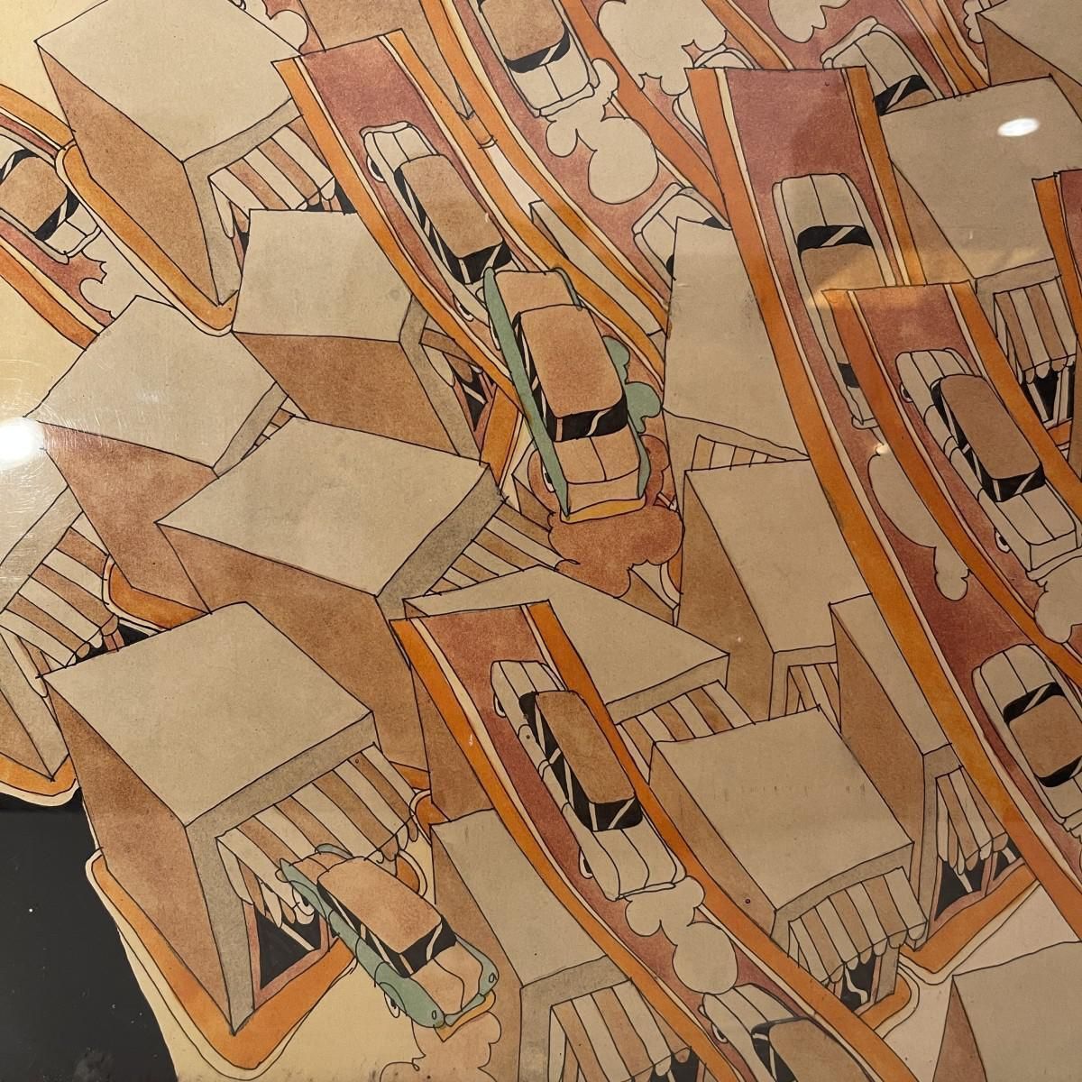 Fernand Flausch, Pop Art Composition, Mixed Media On Paper, 1973 photo 1328.0