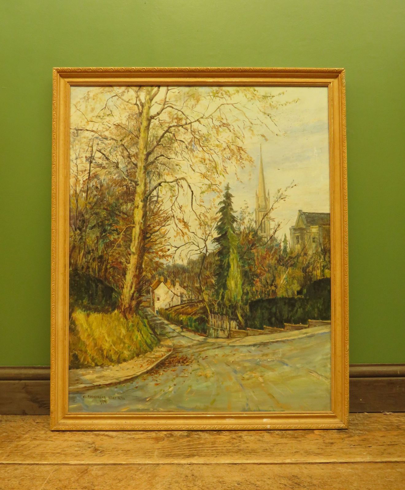 W.L.Rodgerson 20th Century Oil Painting Of An Autumn Scene   Signed And Dated photo for sale