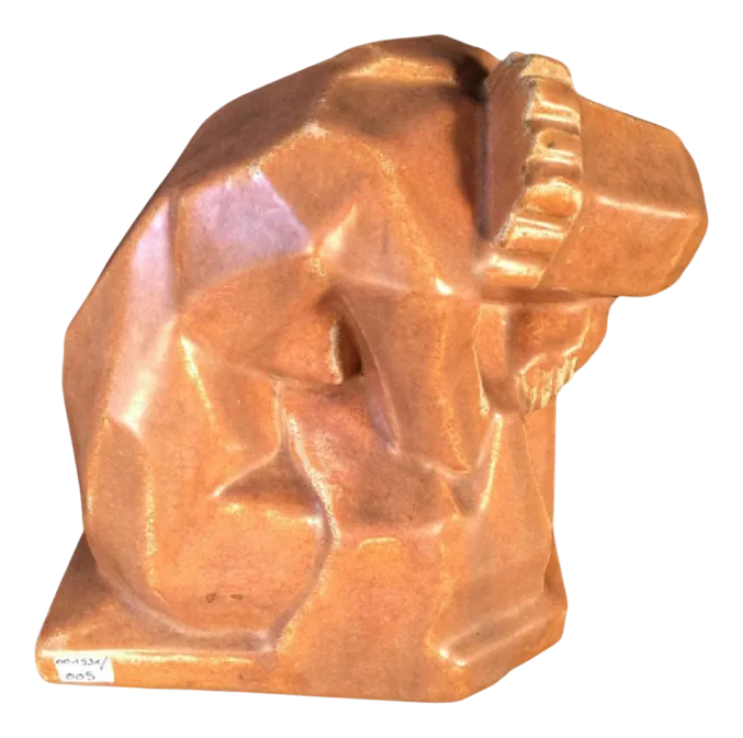 Art Deco Cubist Woman Sculpture By Angelo Hecq & Roger Guerin, 1925