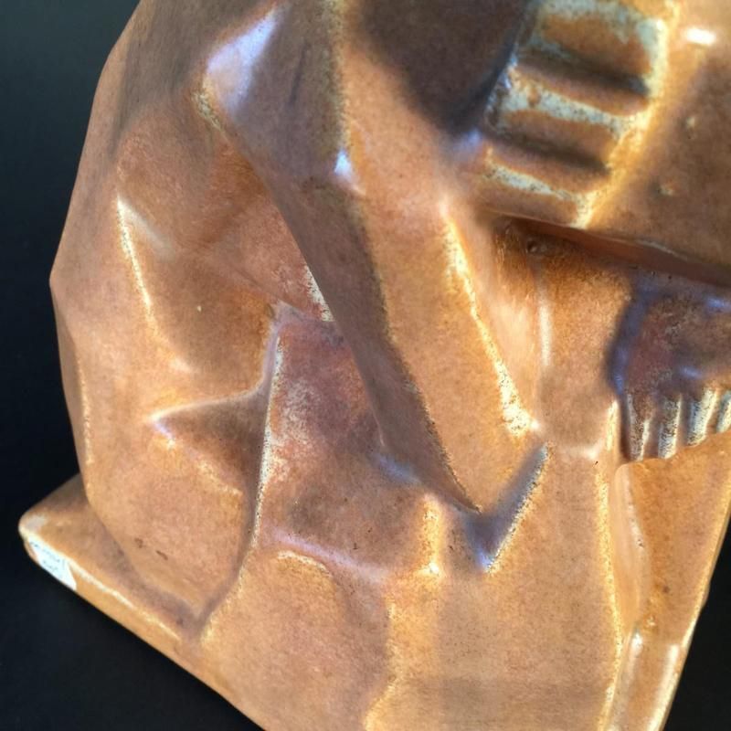 Art Deco Cubist Woman Sculpture By Angelo Hecq & Roger Guerin, 1925 photo vinterior