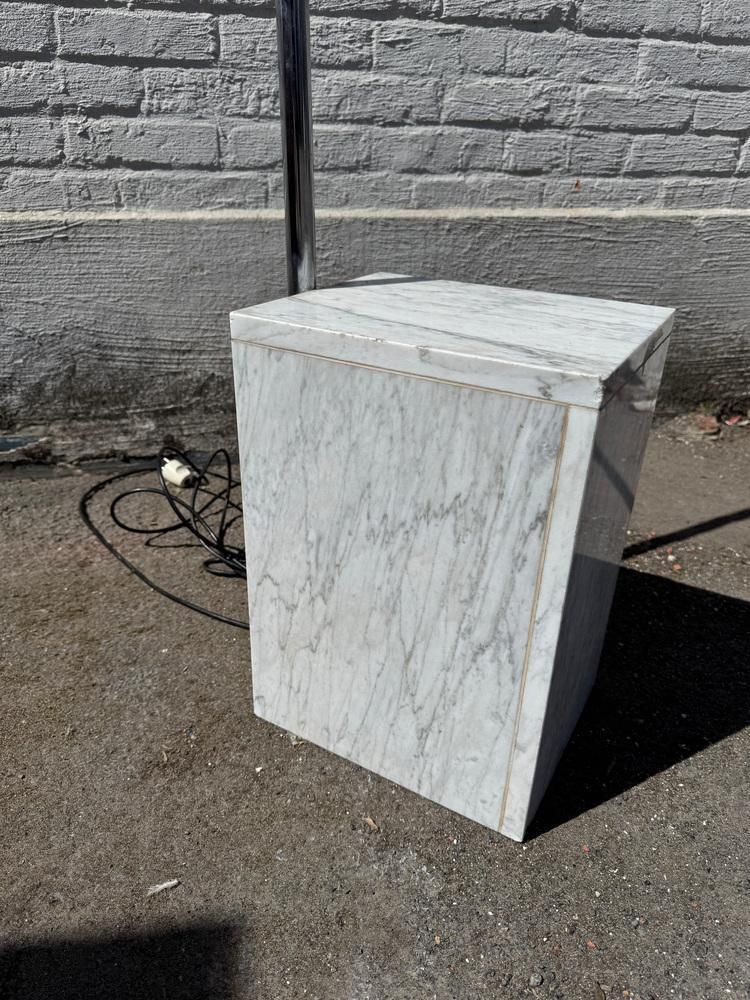 photo furniture Italian Arc Floor Lamp With Marble Base, 1970s