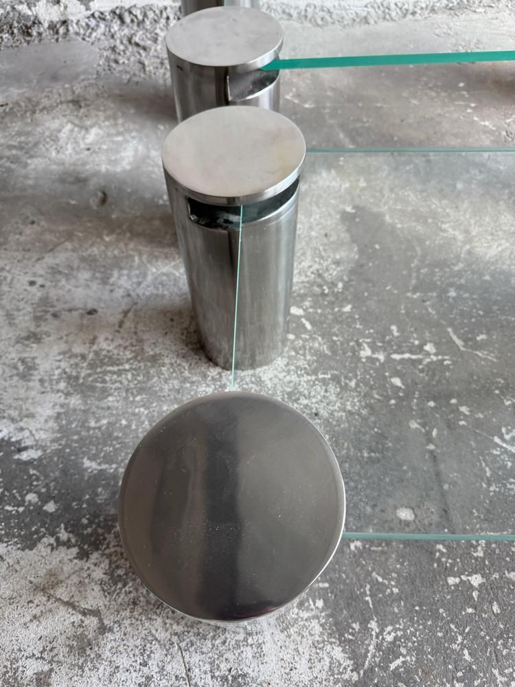 Modern Coffee Tables With Cylindrical Steel Legs, 1980s, Set Of 2 photo Furniture