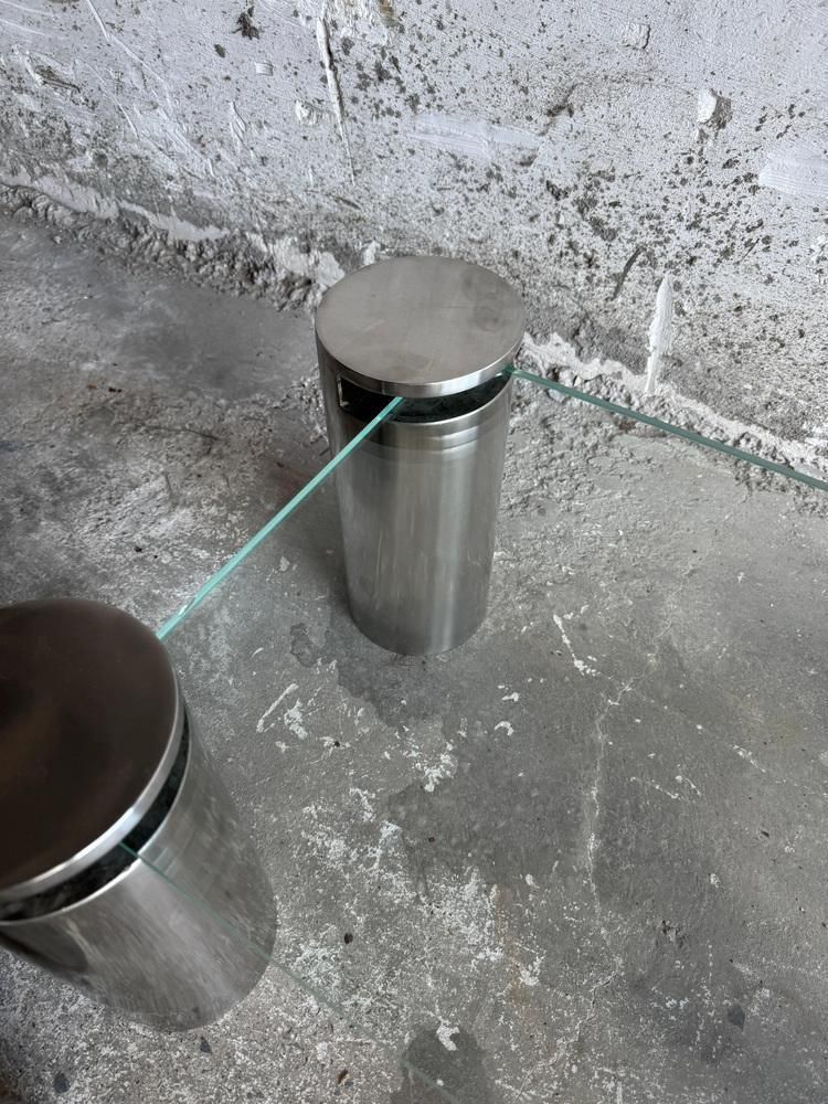 Modern Coffee Tables With Cylindrical Steel Legs, 1980s, Set Of 2 photo buy