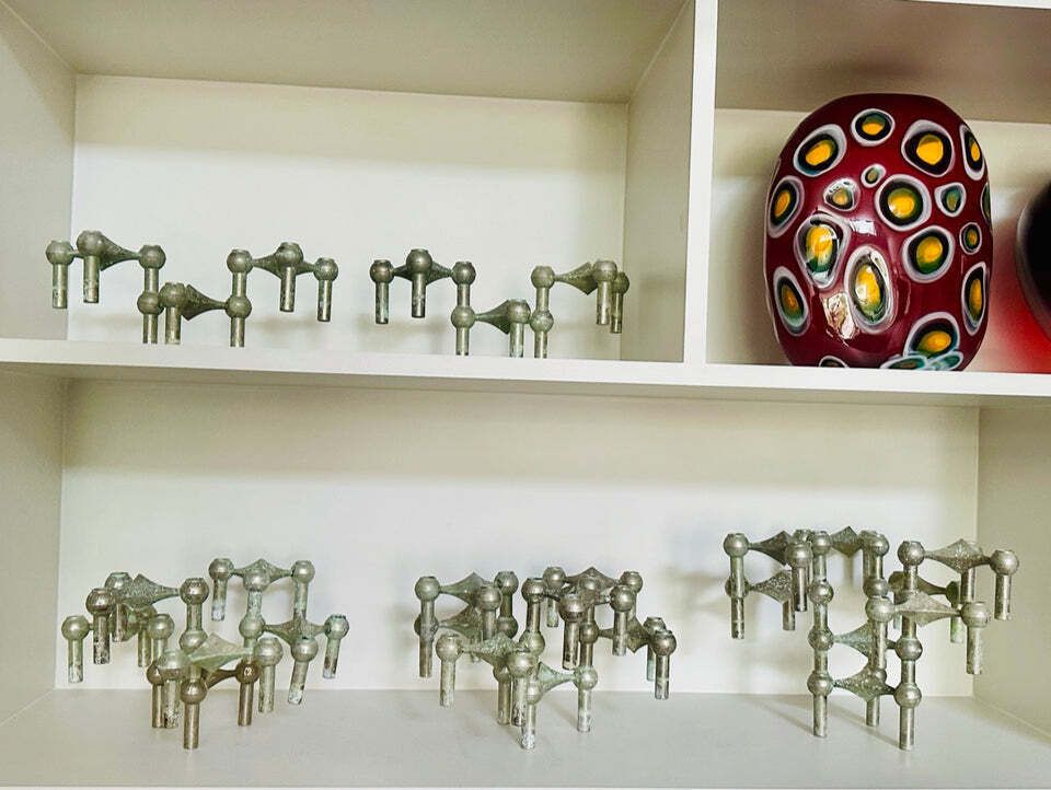 photo vinterior 1960s German Brutalist Bmf Nagel Stackable Tarnished & Oxidised Chrome Candle Holders By Fritz Nagel And Ceasar Stoffi