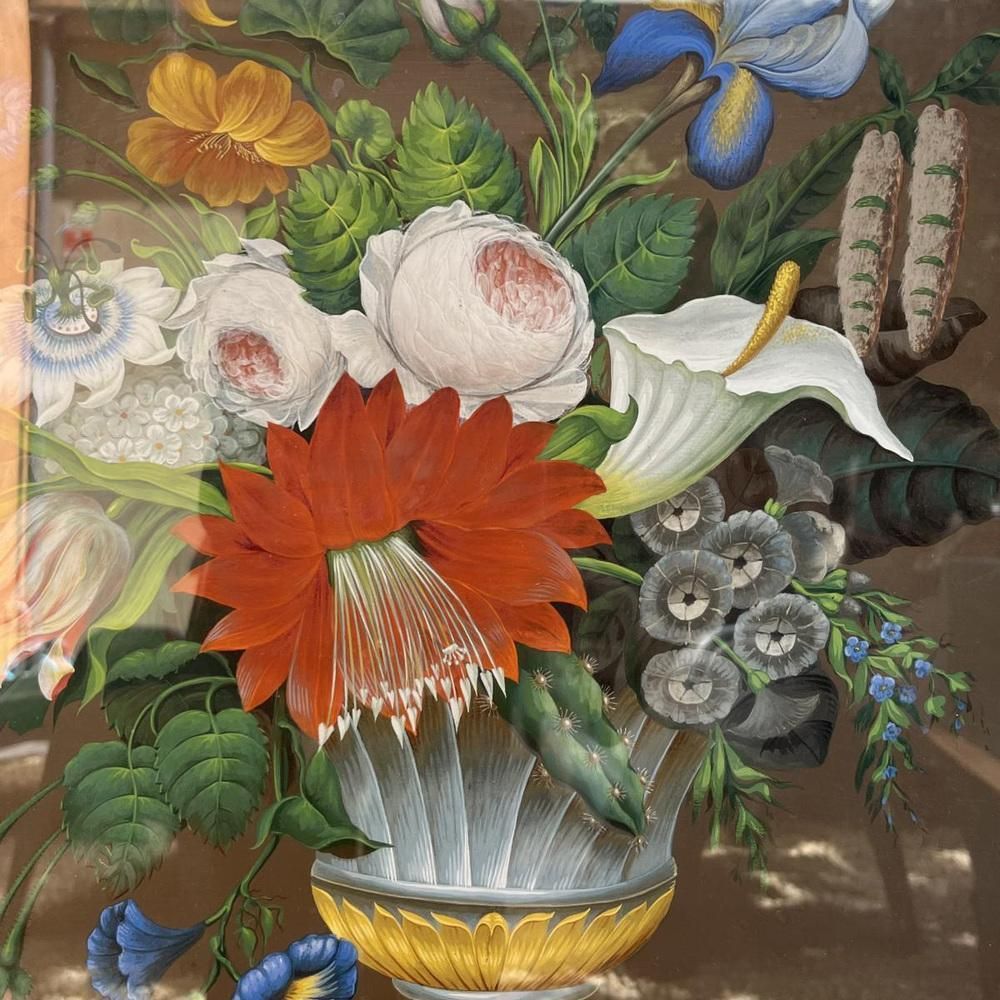 Still Life Bouquet Of Flowers, Gouache On Paper, 1830s photo for sale