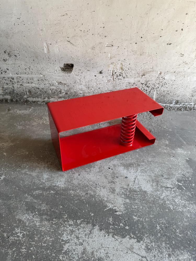 Coffee Table In Red Painted Steel photo furniture