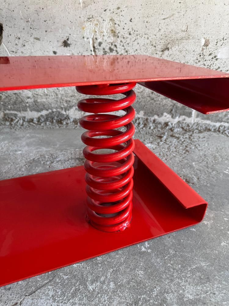 Coffee Table In Red Painted Steel photo for sale
