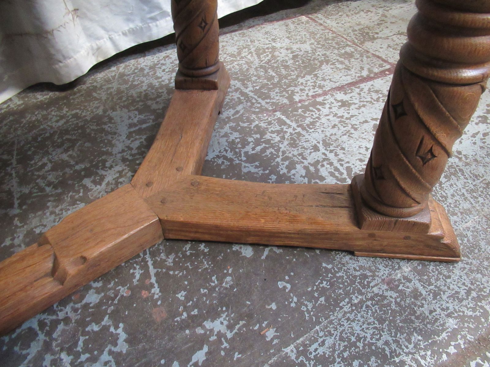 980.0 Large Light Oak 1920  Refectory    Dining Table . photo