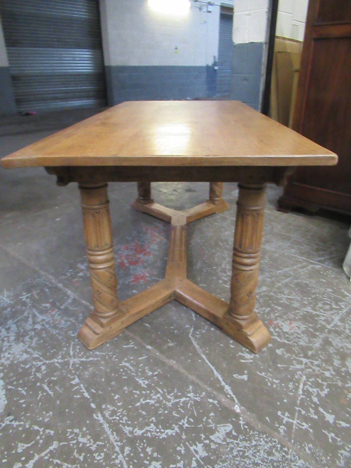 photo buy Large Light Oak 1920  Refectory    Dining Table .