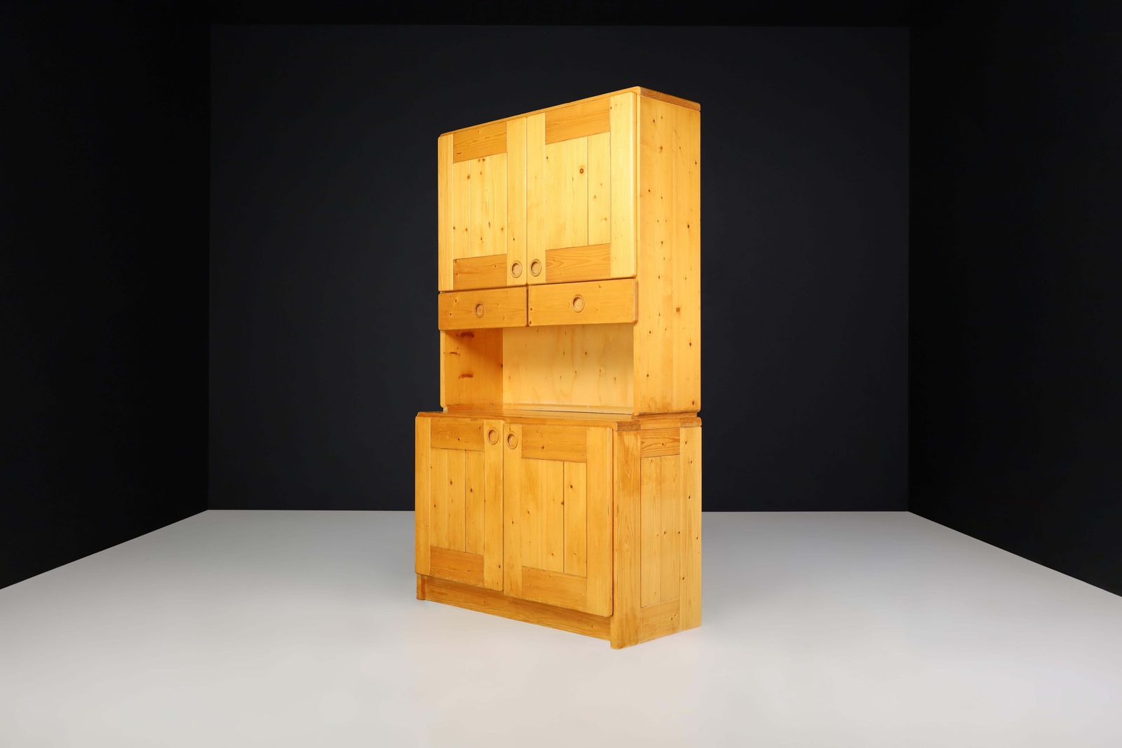 Charlotte Perriand Two Part Pine Cabinet For Les Arcs, France, 1970s photo furniture