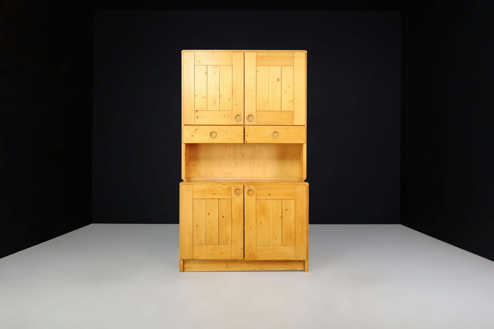 Furniture Charlotte Perriand Two Part Pine Cabinet For Les Arcs, France, 1970s photo