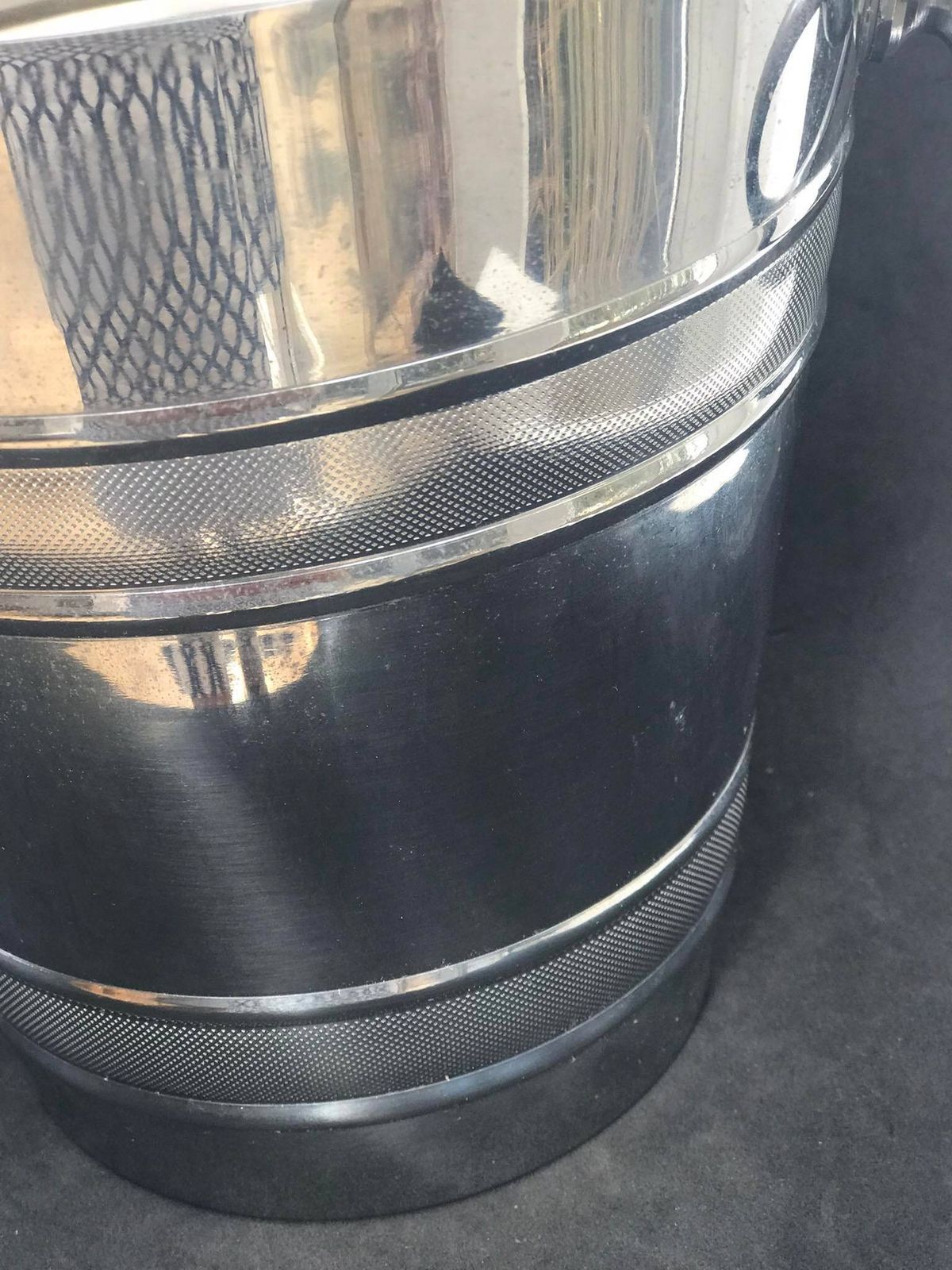 French Mid Century Stainless Steel Champagne Bucket: Bar Cart Styling photo Home Decor