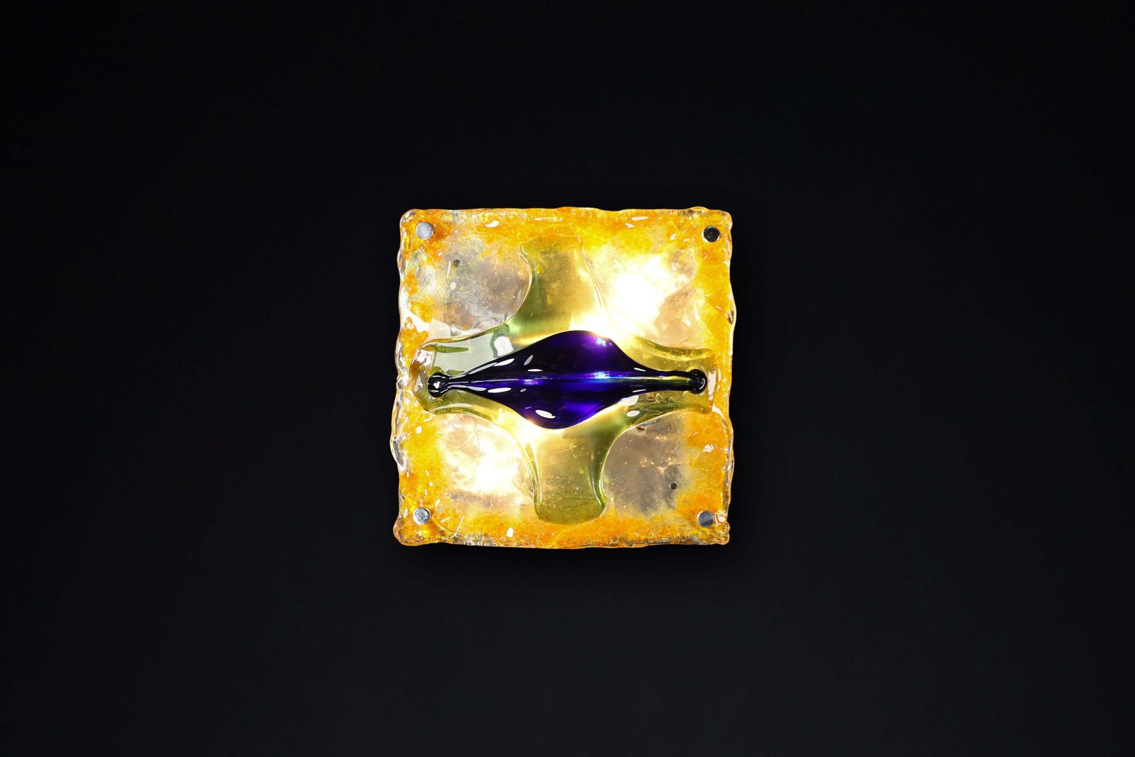Mid Century Glass  Art Wall Lights By Tony Zuccheri For Mazzega, Italy 1960s photo buy