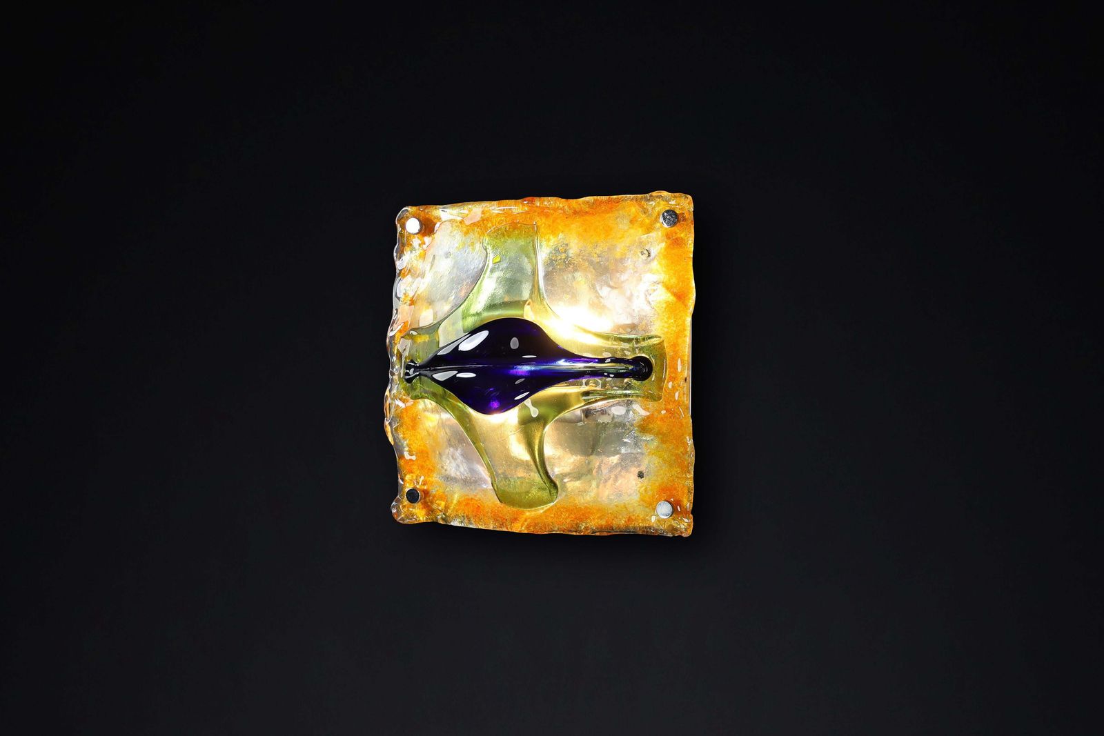 photo vinterior Mid Century Glass  Art Wall Lights By Tony Zuccheri For Mazzega, Italy 1960s