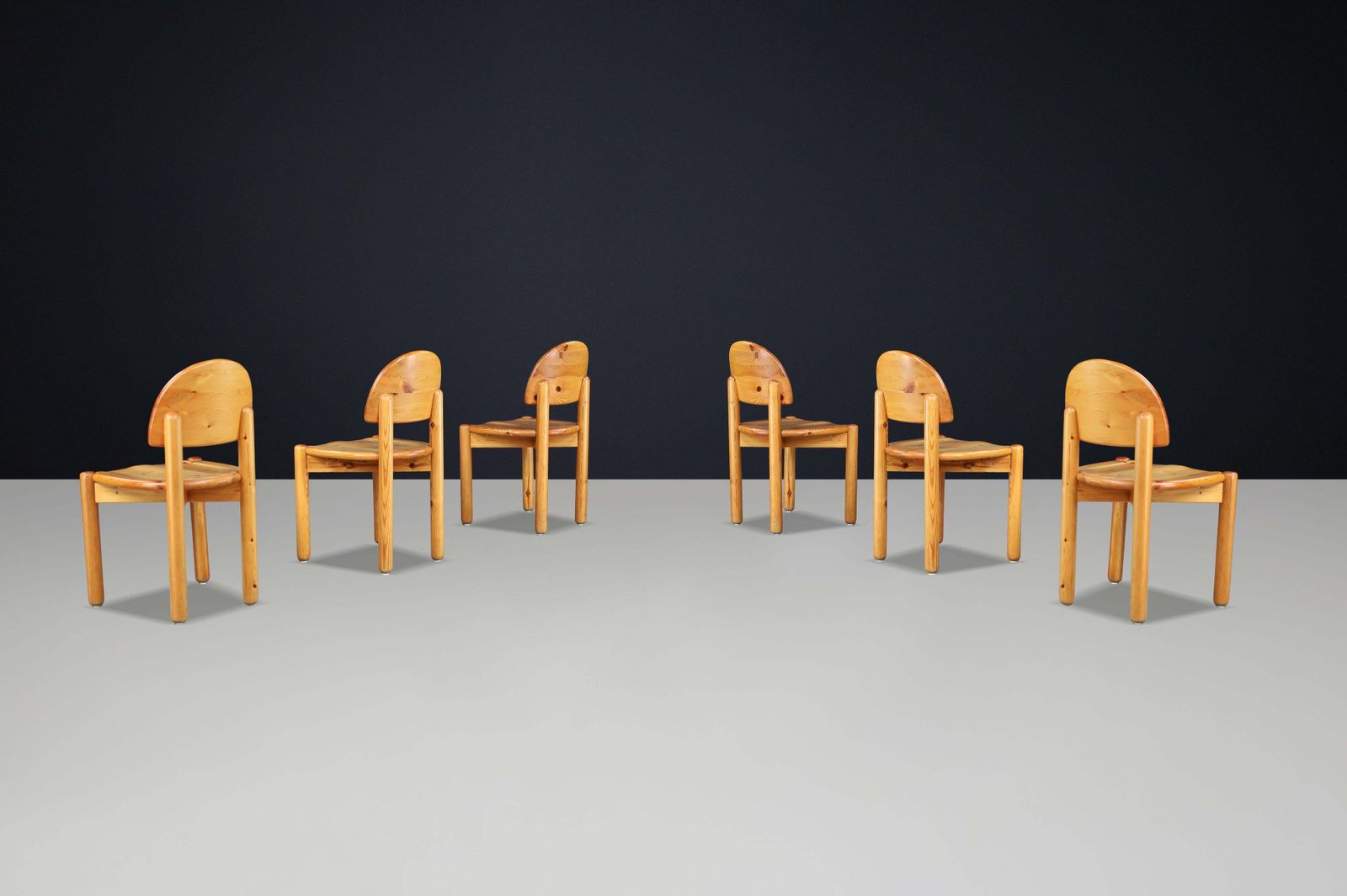 Set Of 6 Rainer Daumiller Dining Chairs In Solid Pine For Hirtshals Sawmill 1970 photo for sale