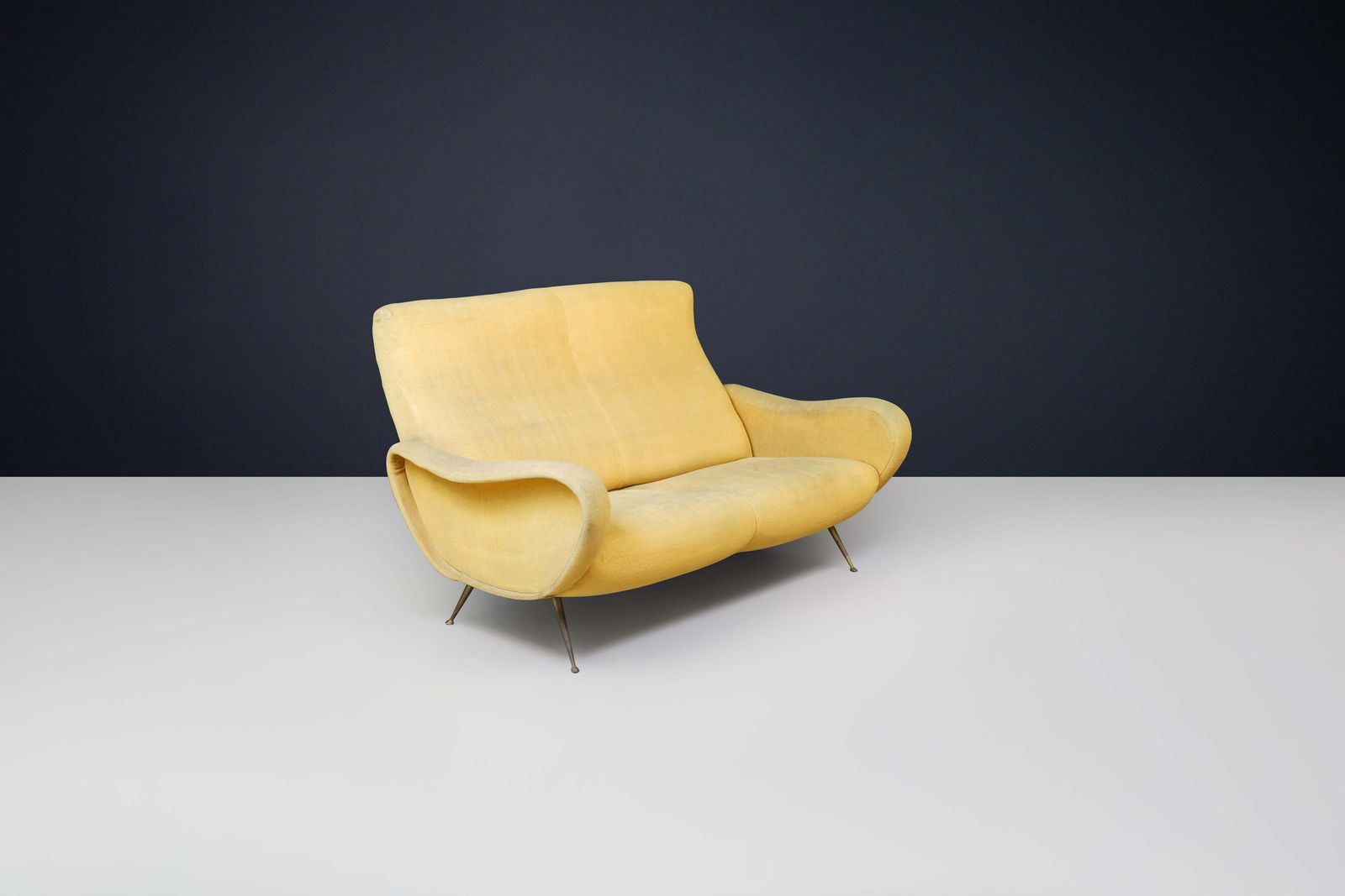Mid Century Marco Zanuso Lady Divano Sofa With Original Ocher Yellow Upholstery photo furniture