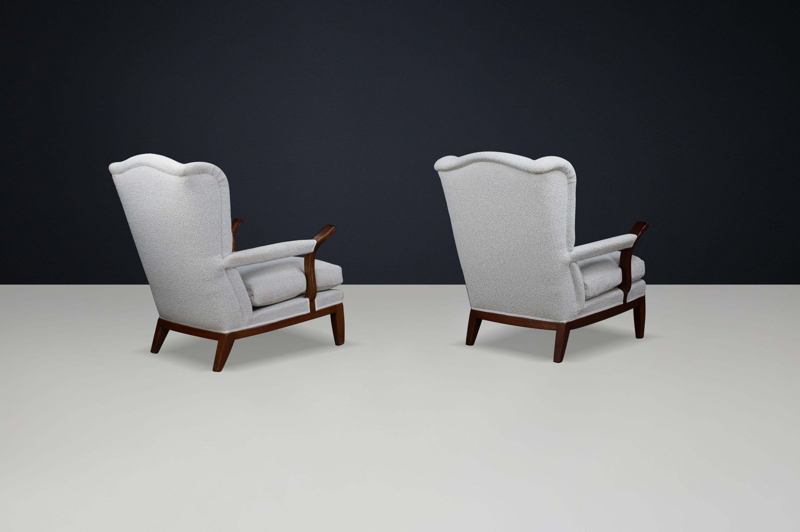 1930s French Wingback Lounge Chairs In The Style Of Guillerme Et Chambron photo Furniture