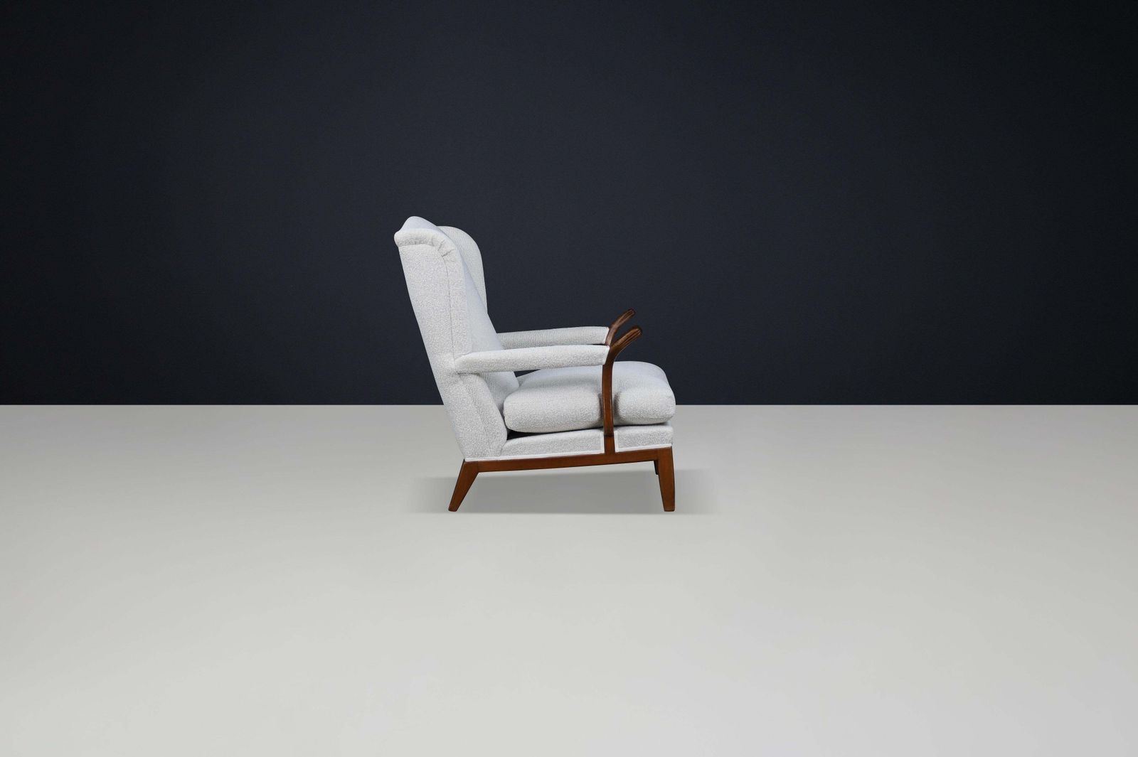 7405.0 1930s French Wingback Lounge Chairs In The Style Of Guillerme Et Chambron photo