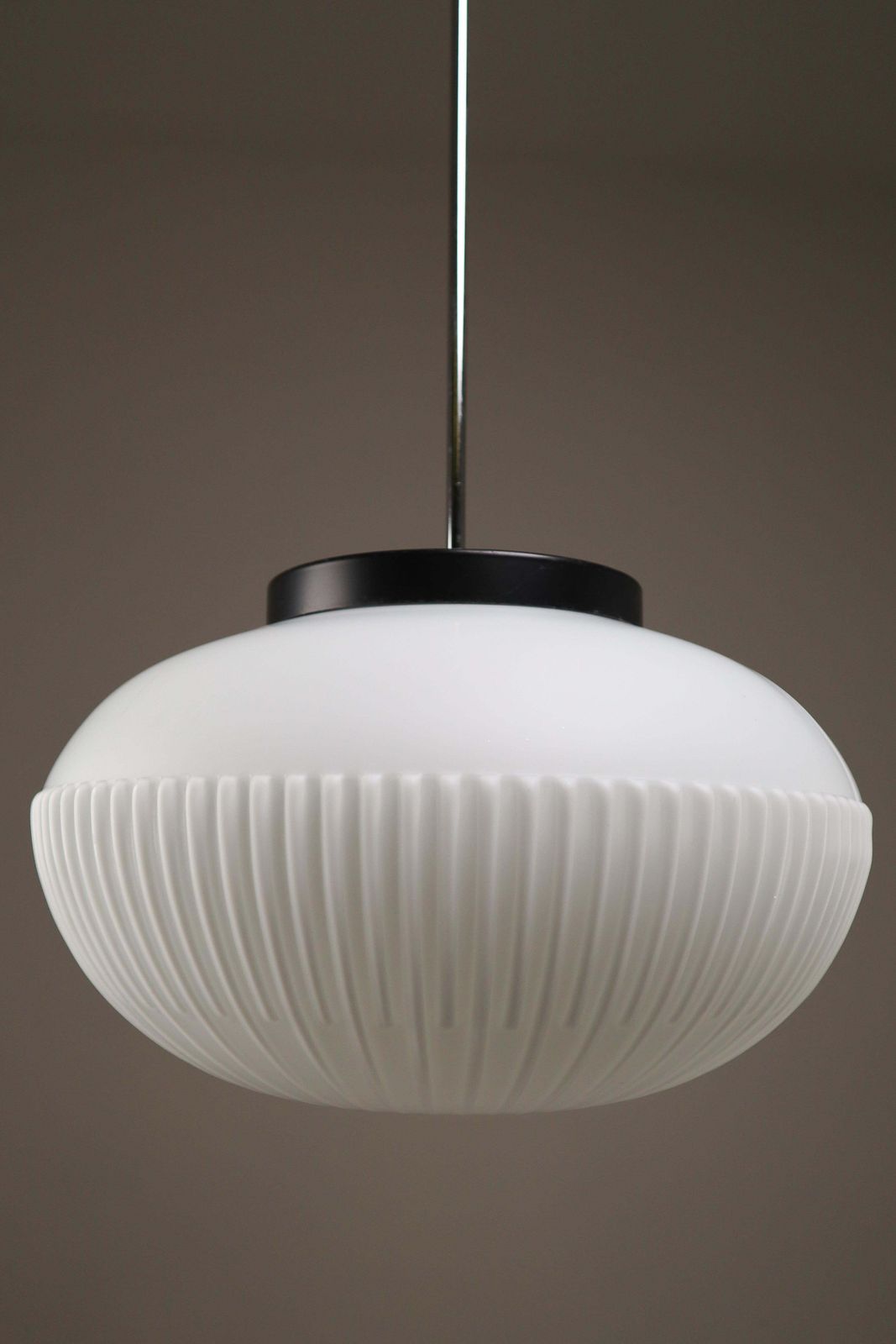 Large Set Of Midcentury Opaline Glass Pendants, Europe, 1960s photo for sale