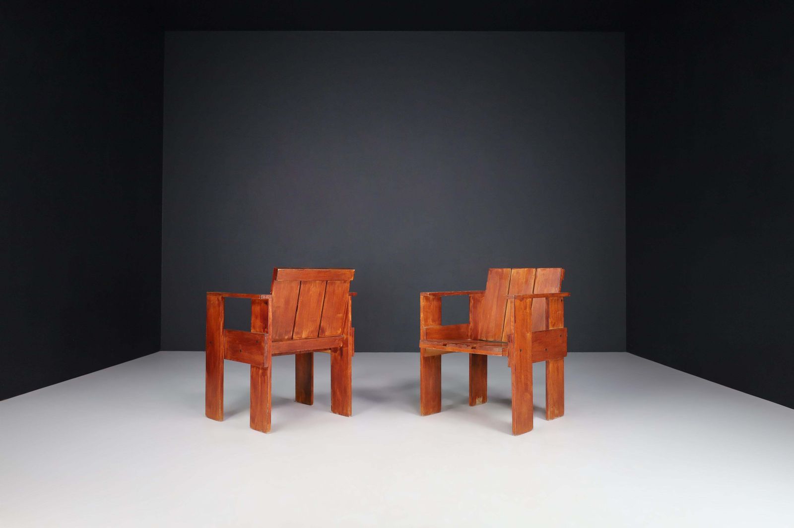 Gerrit Rietveld For Cassina Crate Chairs, Italy, 1970s photo for sale