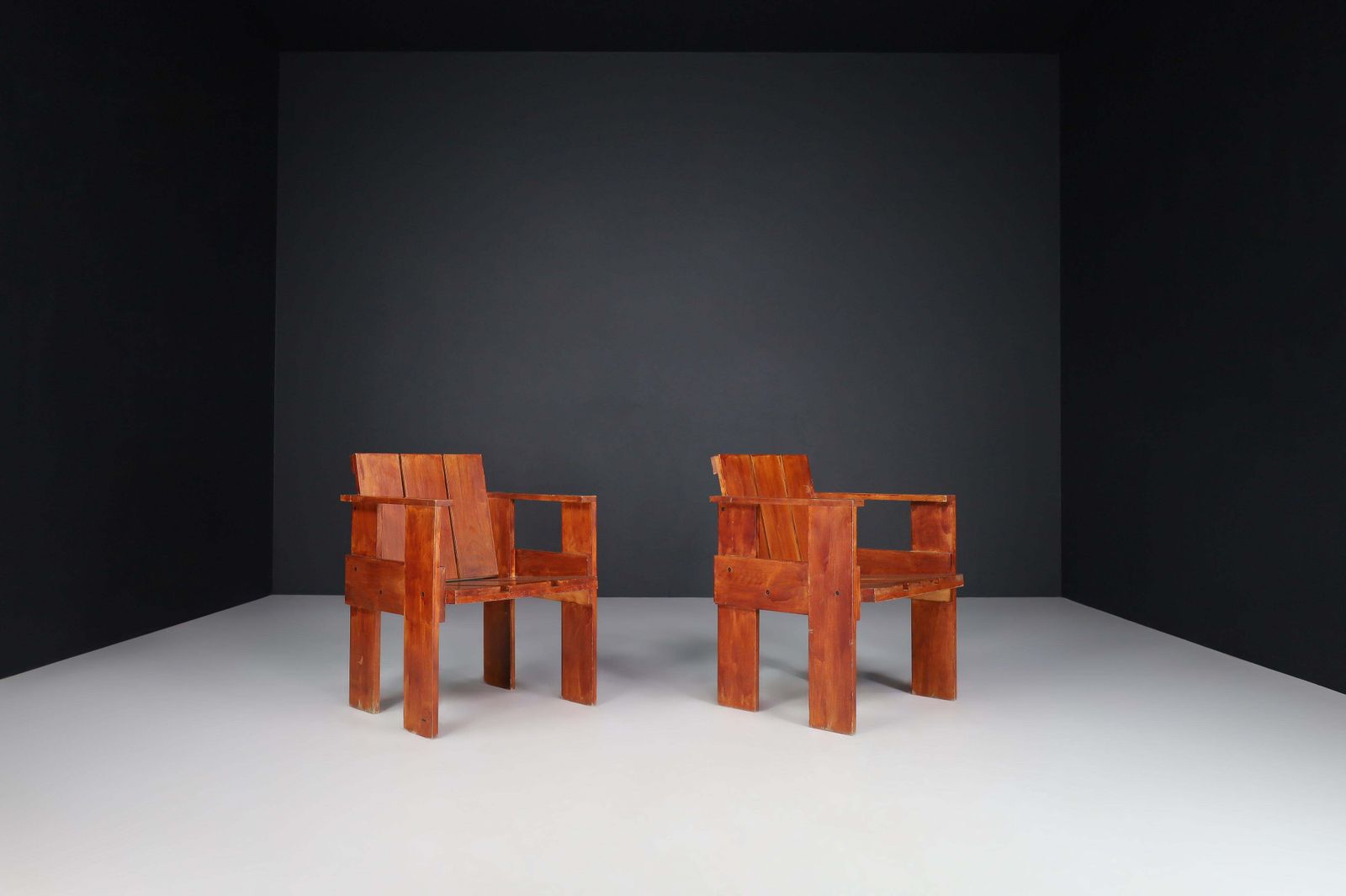 Gerrit Rietveld For Cassina Crate Chairs, Italy, 1970s photo 2339.0