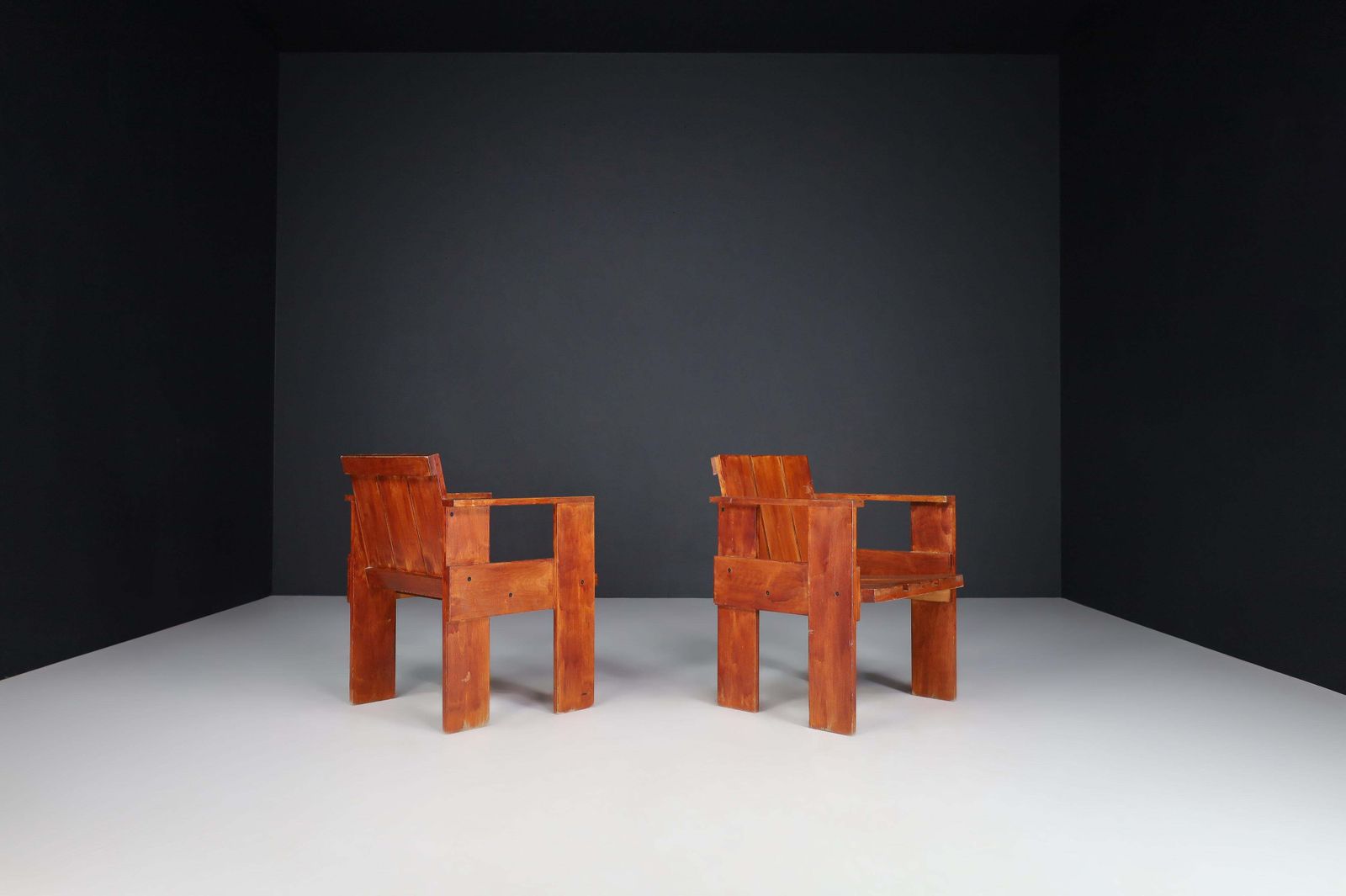 Gerrit Rietveld For Cassina Crate Chairs, Italy, 1970s photo vinterior