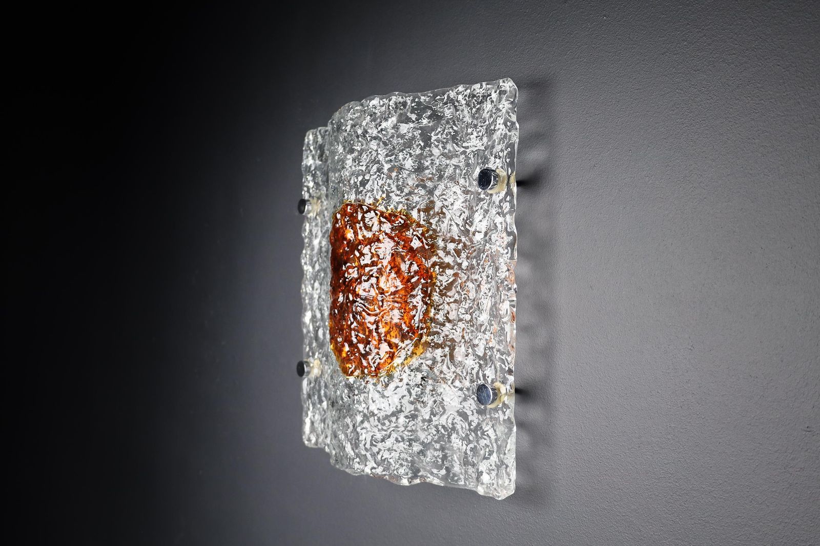 Mid Century Modern Sconces In Murano Glass By Mazzega Made In Italy 1970s photo vinterior