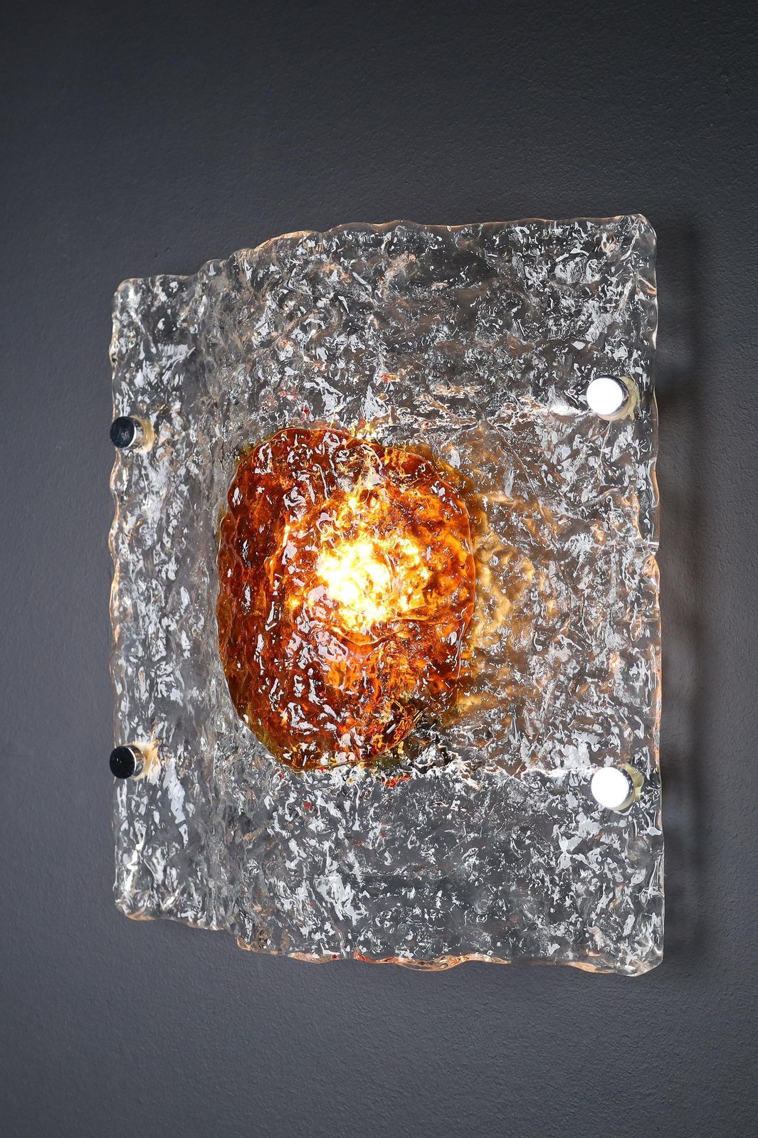 981.0 Mid Century Modern Sconces In Murano Glass By Mazzega Made In Italy 1970s photo
