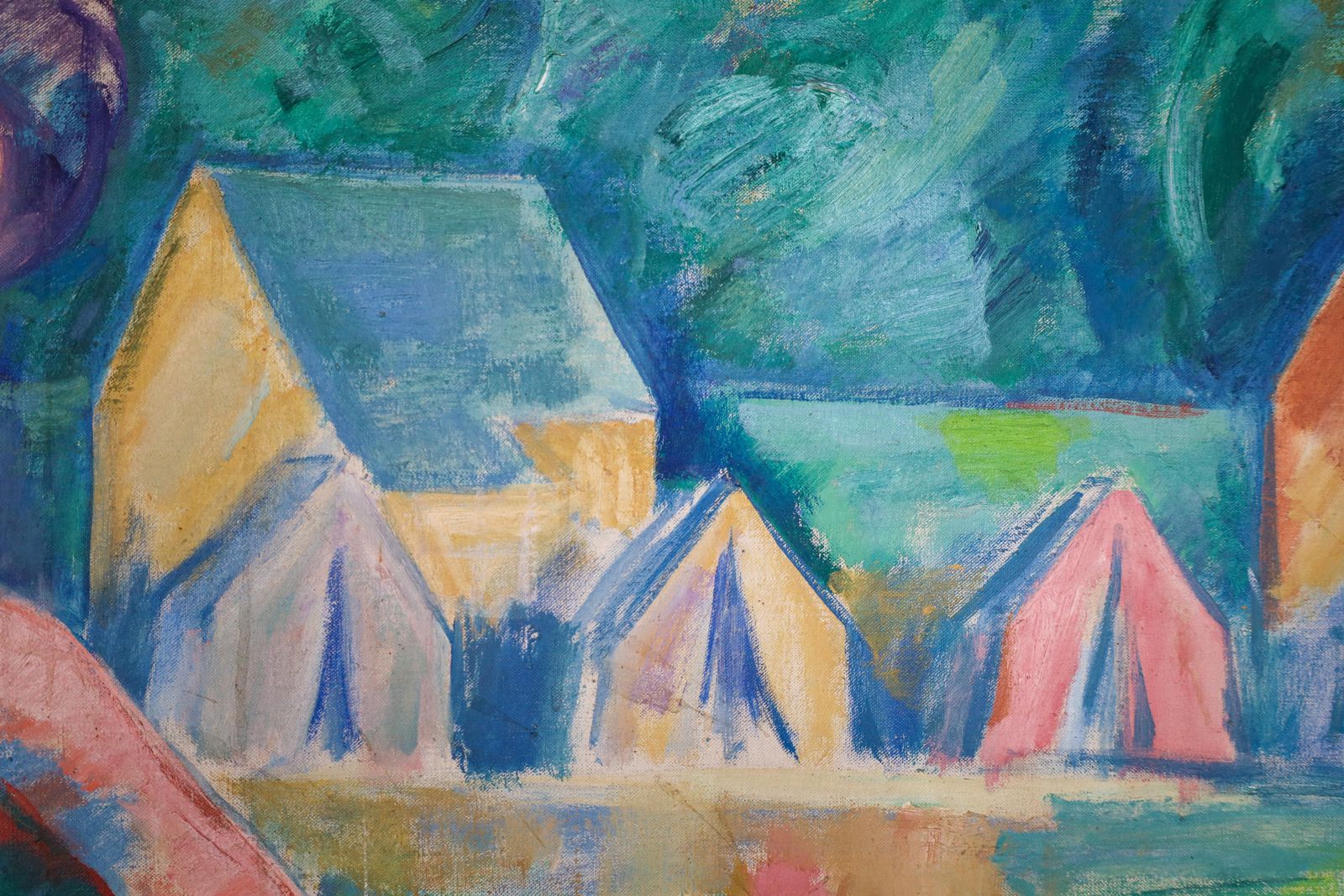 Monumental Modernist Painting ‘Swimmers’ By Urbanek, Prague 1963 photo 11392.0