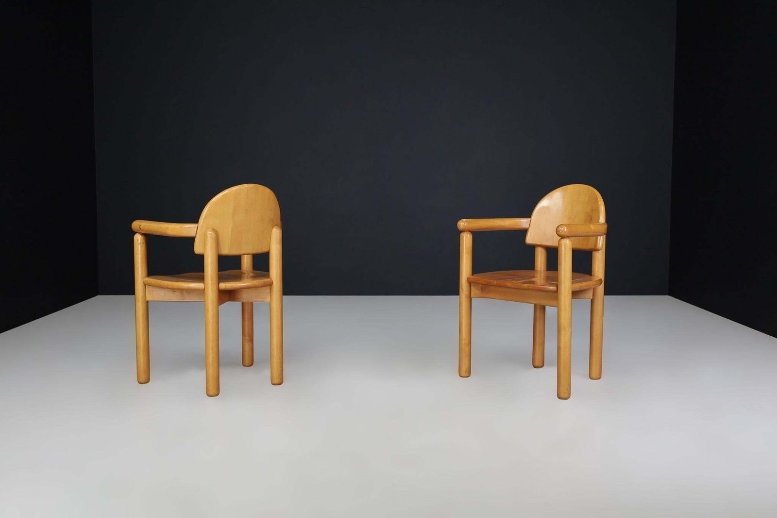 Pair Of Scandinavian Modern Armchairs By Rainer Daumiller In Solid Beech, 1970s photo Furniture