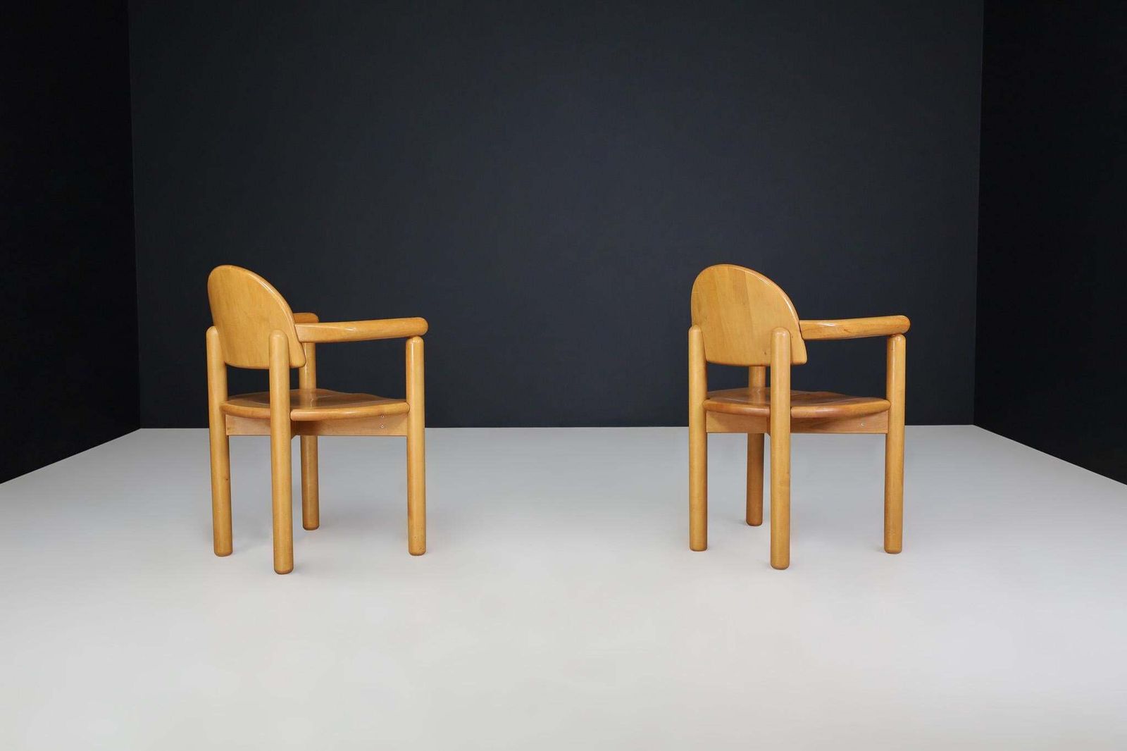Pair Of Scandinavian Modern Armchairs By Rainer Daumiller In Solid Beech, 1970s photo buy
