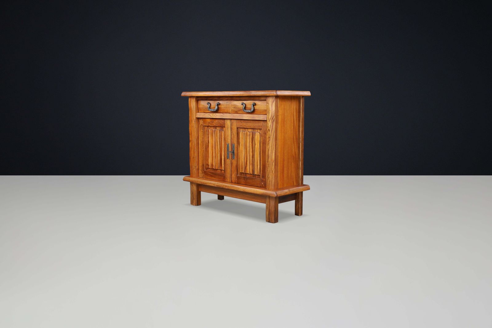 Brutalist Sideboard In Elm By Olavi Hänninen For Mikko Nupponen, Finland, 1958 photo furniture