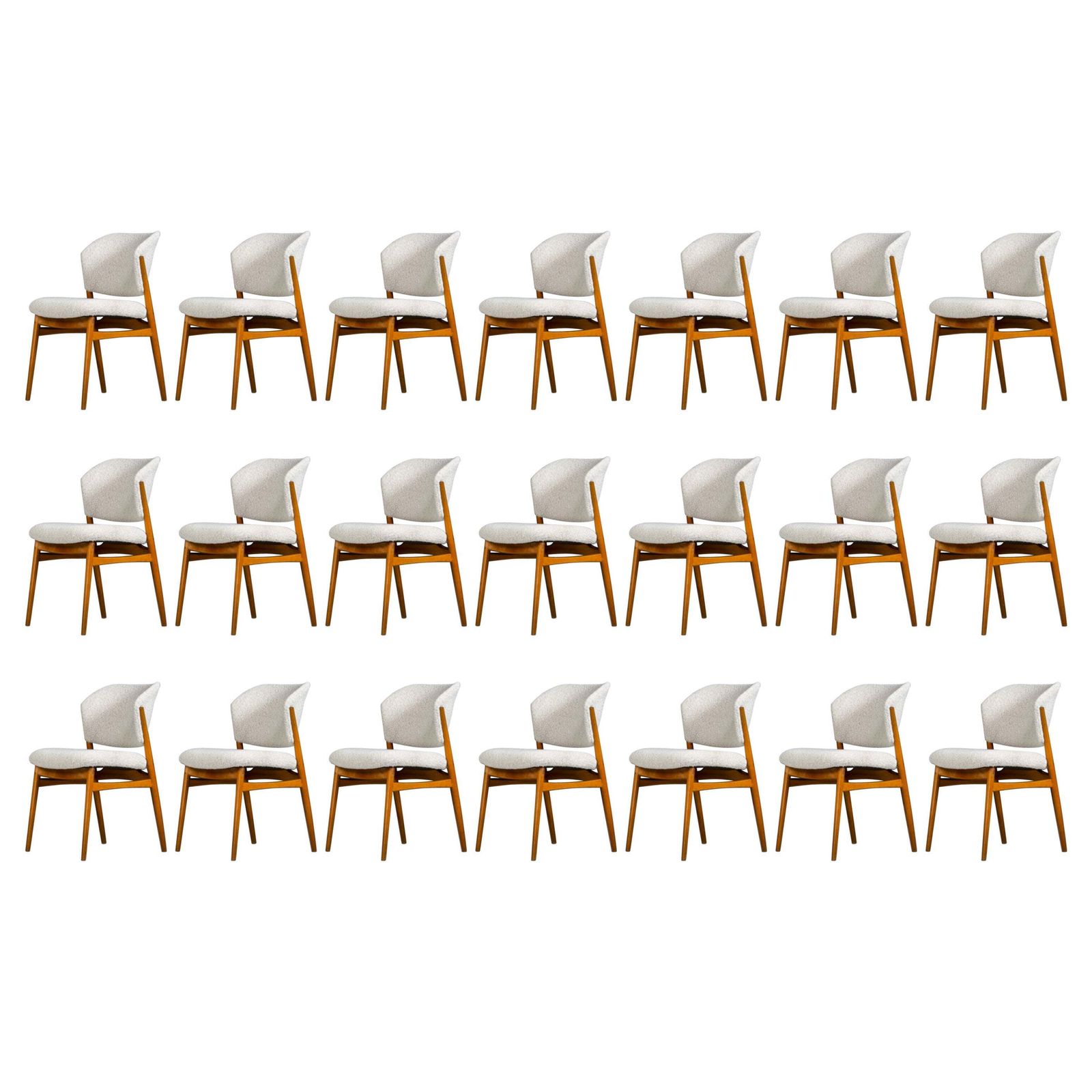 Mid Century Modern Dining Chairs In New Bouclé Fabric By Spahn, Germany 1950s