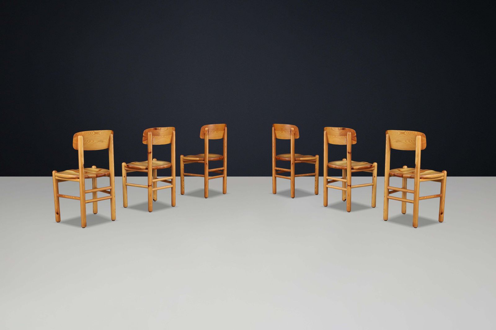 Set Of 6 Rainer Daumiller Dining Chairs In Pine For Hirtshals Sawmill, Denmark photo for sale