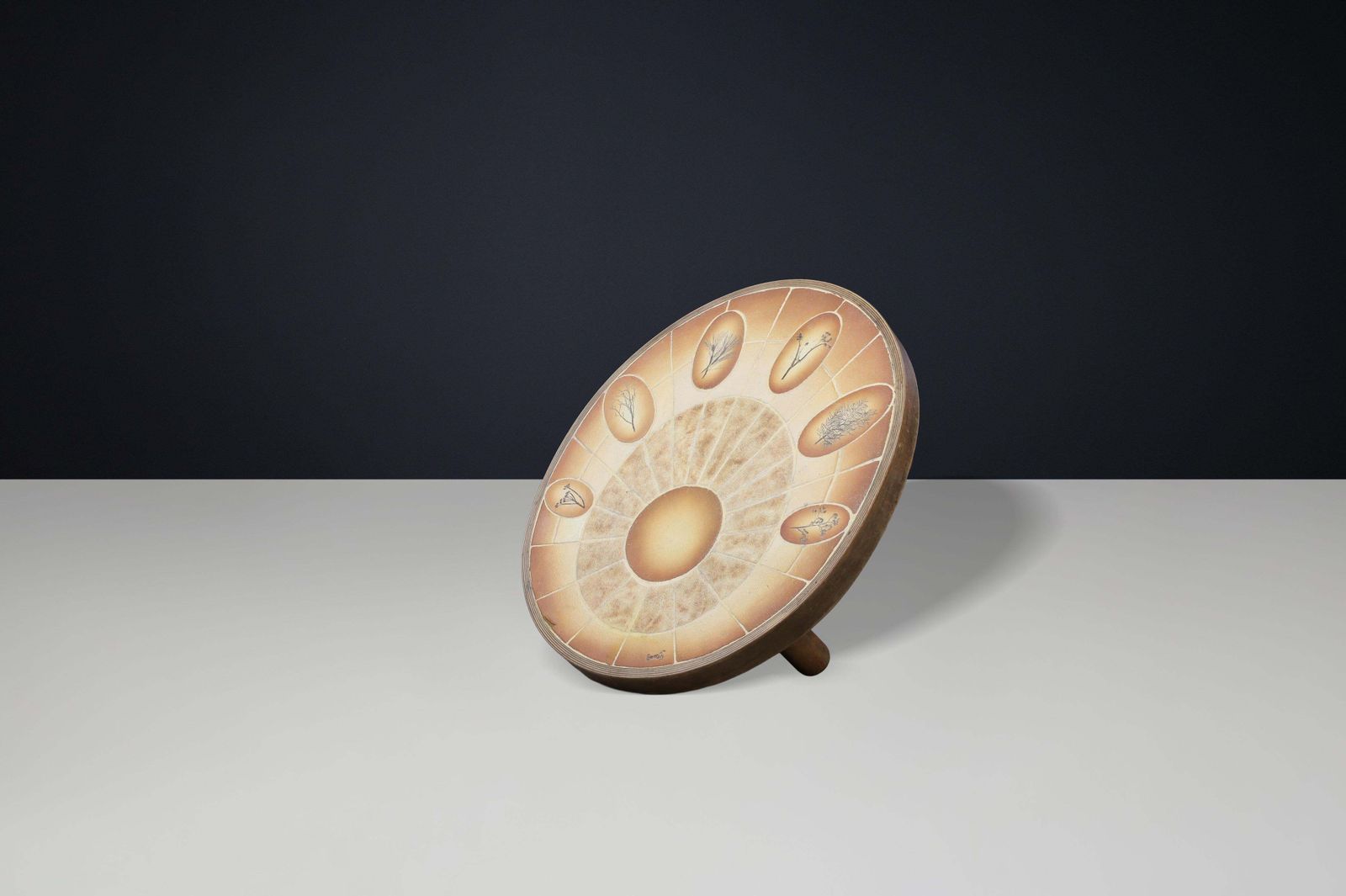 Brutalist Egg Shaped Vallauris Ceramic Coffee Table By Barrois, France, 1960s photo furniture