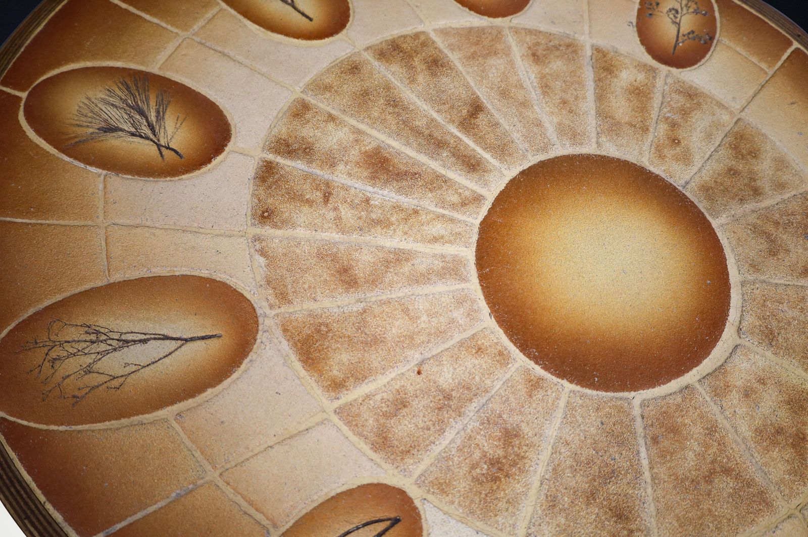 photo for sale Brutalist Egg Shaped Vallauris Ceramic Coffee Table By Barrois, France, 1960s