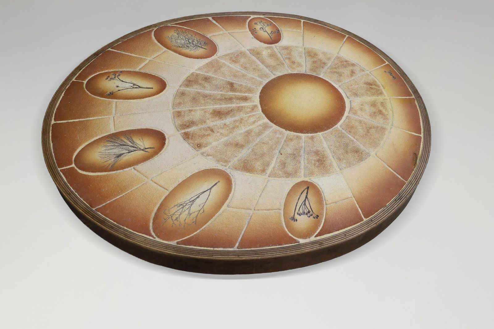 2259.0 Brutalist Egg Shaped Vallauris Ceramic Coffee Table By Barrois, France, 1960s photo