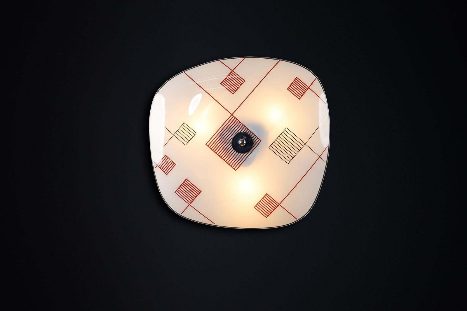 Mid Century Glass Hanging Pendant Or Wall Light Brussels World Expo 1958 (No30) photo 740.0